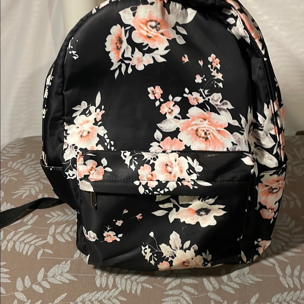 Floral Black Backpack